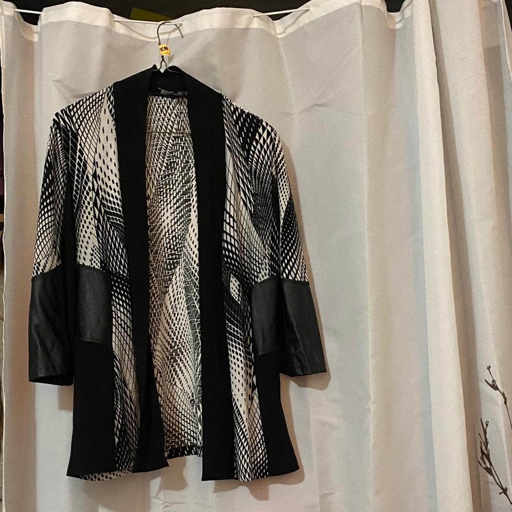 Elegant Black and White Women's Cardigan